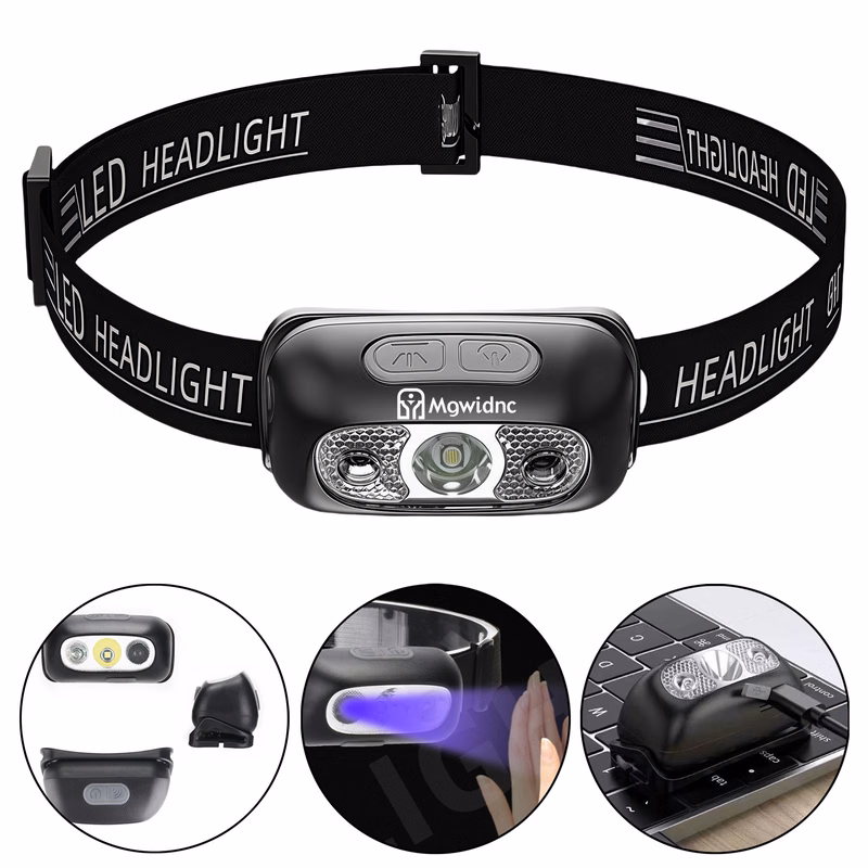 Ultra Bright Rechargeable LED Headlamp with Hand Wave Sensor