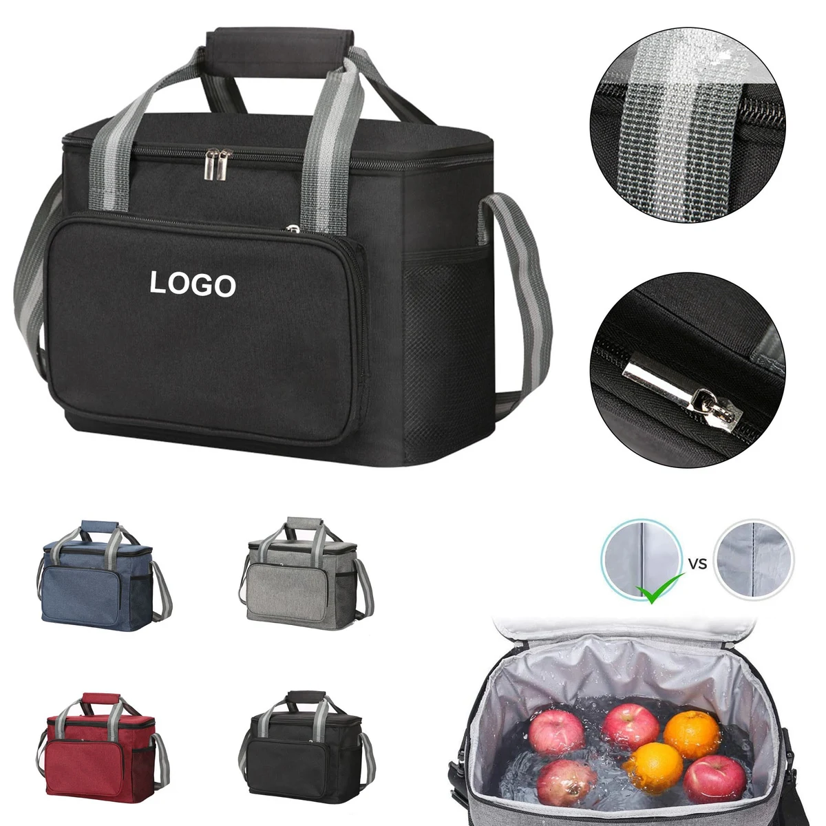 Large Insulated Lunch Bag 24 Can Cooler Tote 1