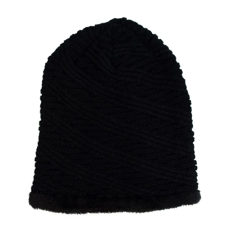 Adult Winter Beanie Hats - Black Pattern 1