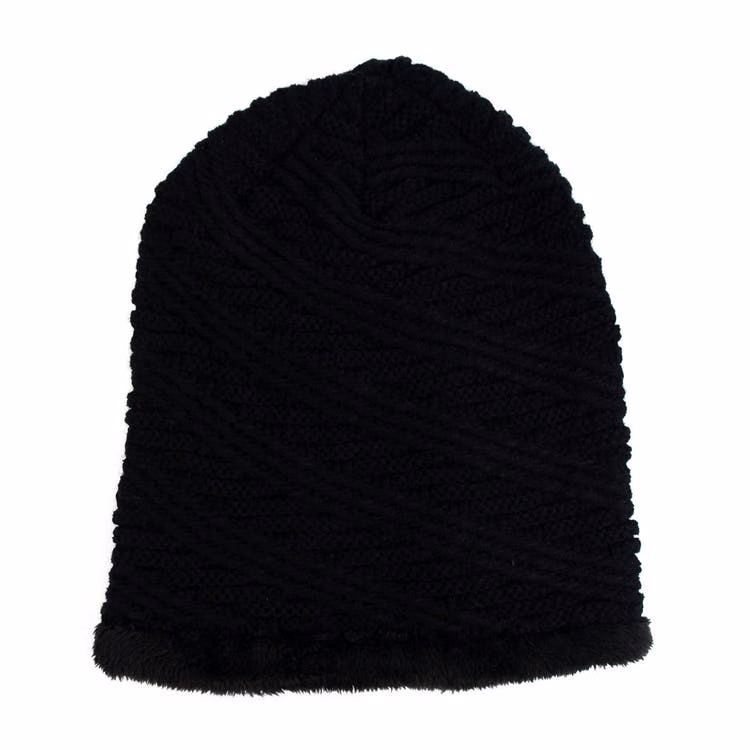 Adult Winter Beanie Hats - Black Pattern