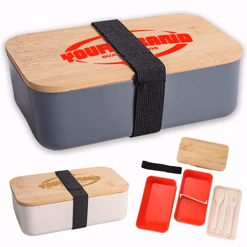 Custom Wood Bento Lunch Box Set (W/ Fork, Spoon Knife)