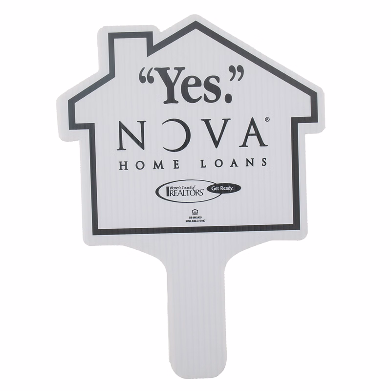 House Shape Hand Fan, Screen Printed