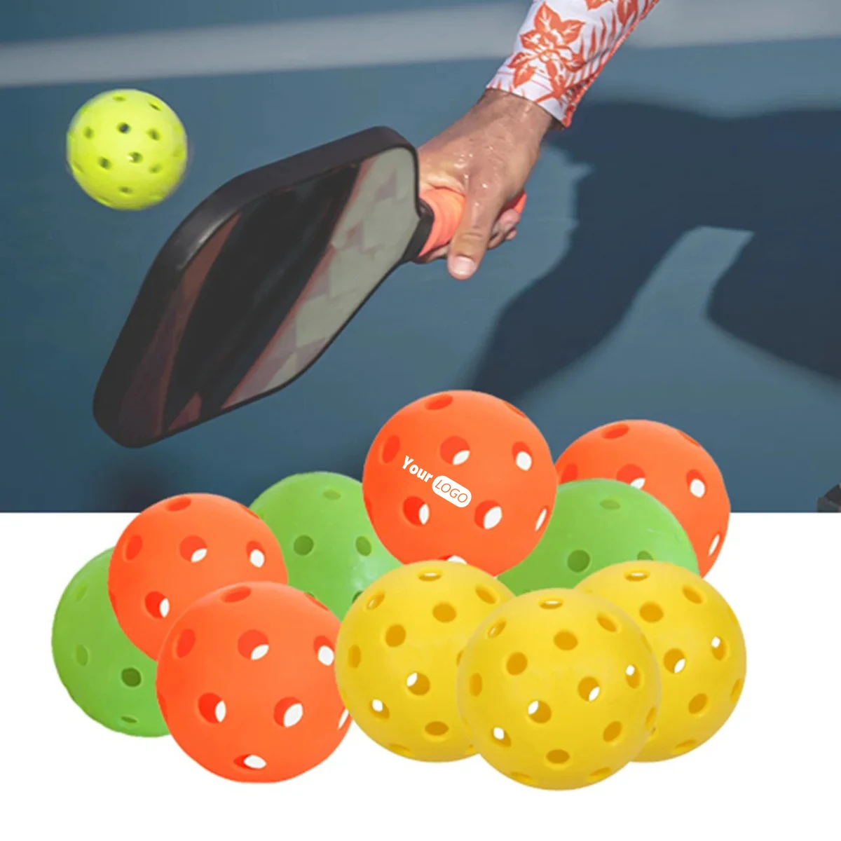 Pe Outdoor 40-Hole Pickleball ?C Durable And Weather-Resistant 1