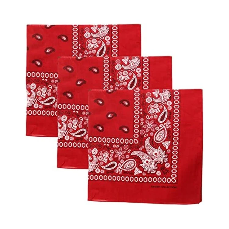 Cotton Bandanas - Paisley Deep Red 1