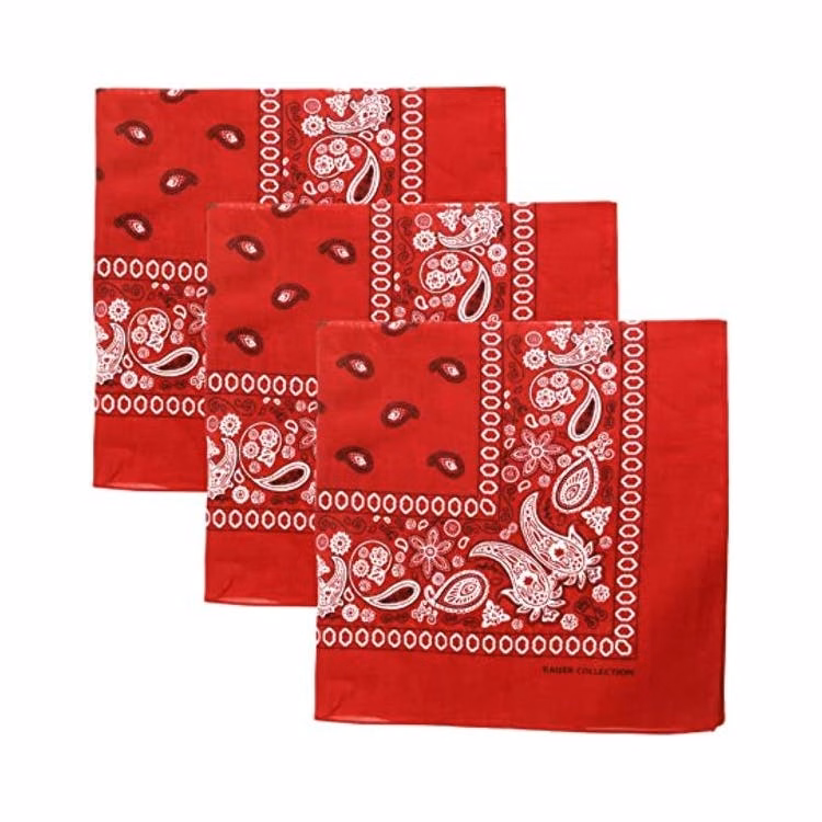 Cotton Bandanas - Paisley Deep Red