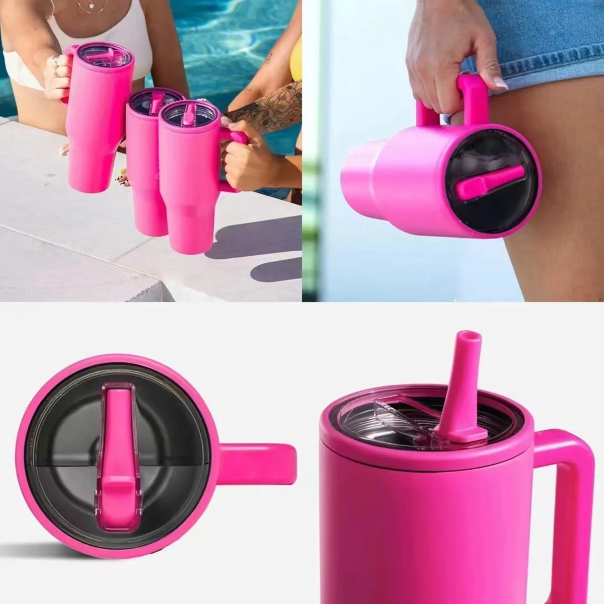 40 oz Tumbler with Handle and Foldable Straw Lid 1