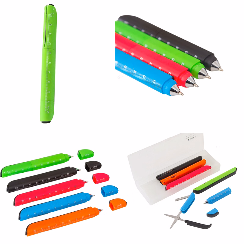 Pocket Multi-Tool Pen With Scissors & Measuring Ruler