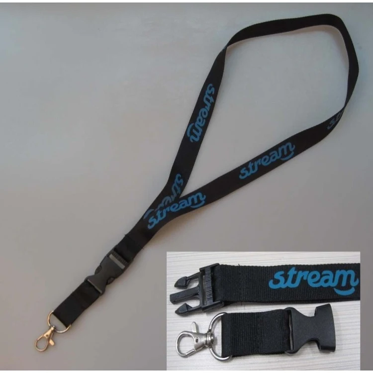Breakaway Lanyards With Lobster Closer Blue Screen Imprint 1