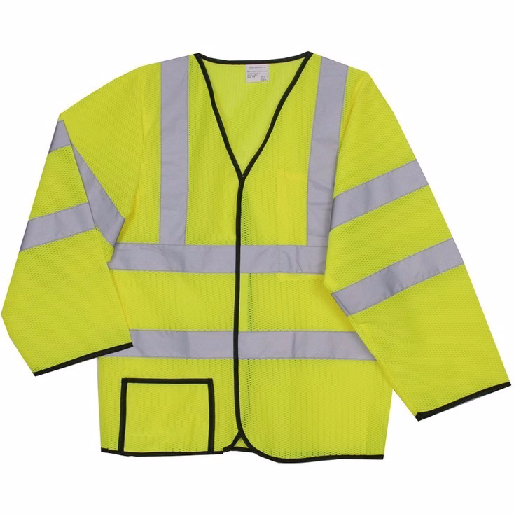 Polyester Yellow Mesh Safety Long Sleeve Jersey SV193