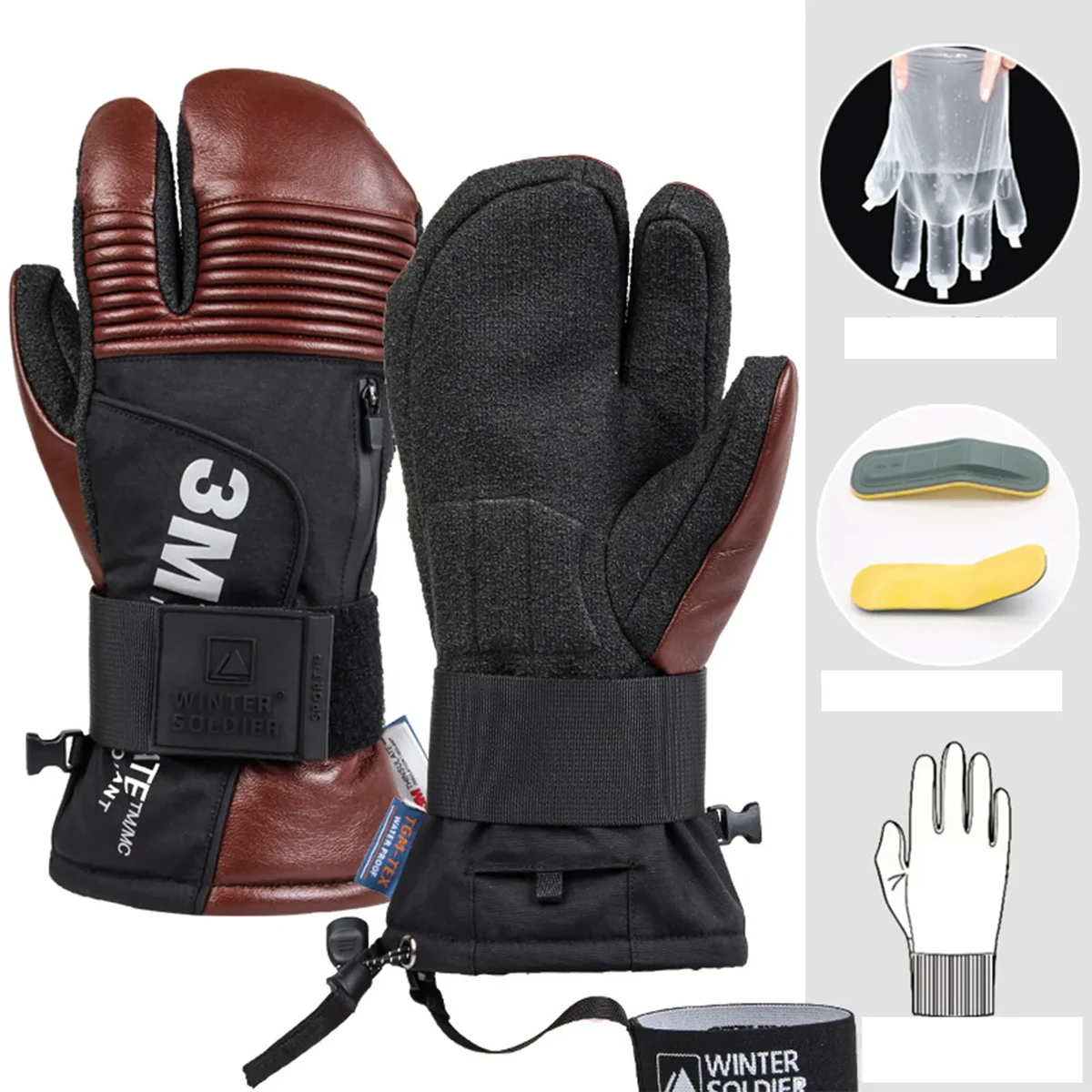 Kevlar Veneer Safety Ski Gloves 1