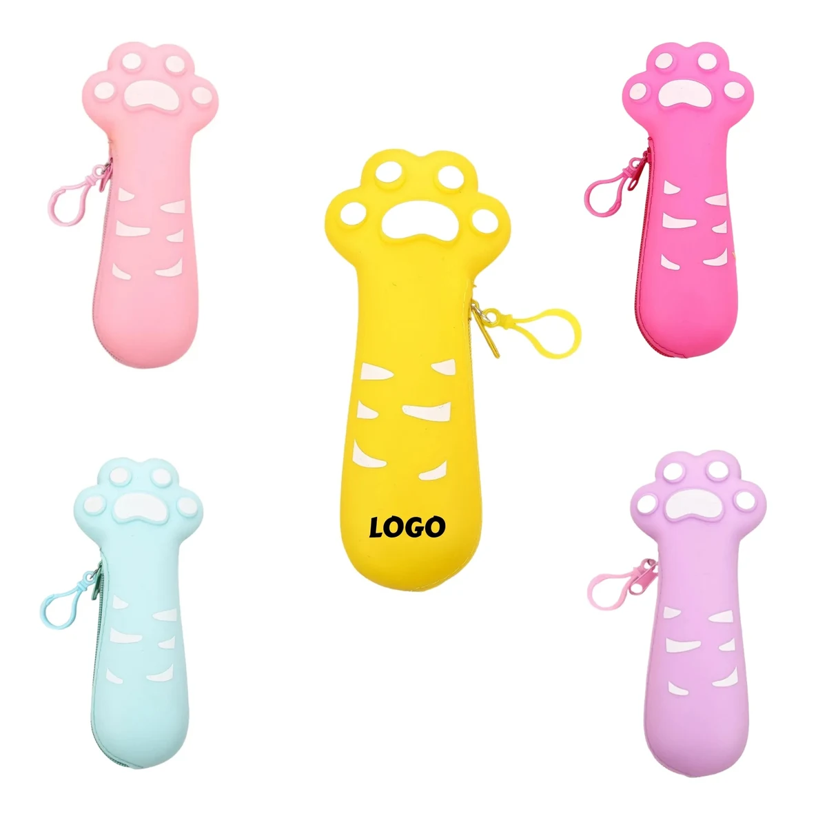 Cartoon Cat Paw Pencil Case Silicone Pen Bag 1