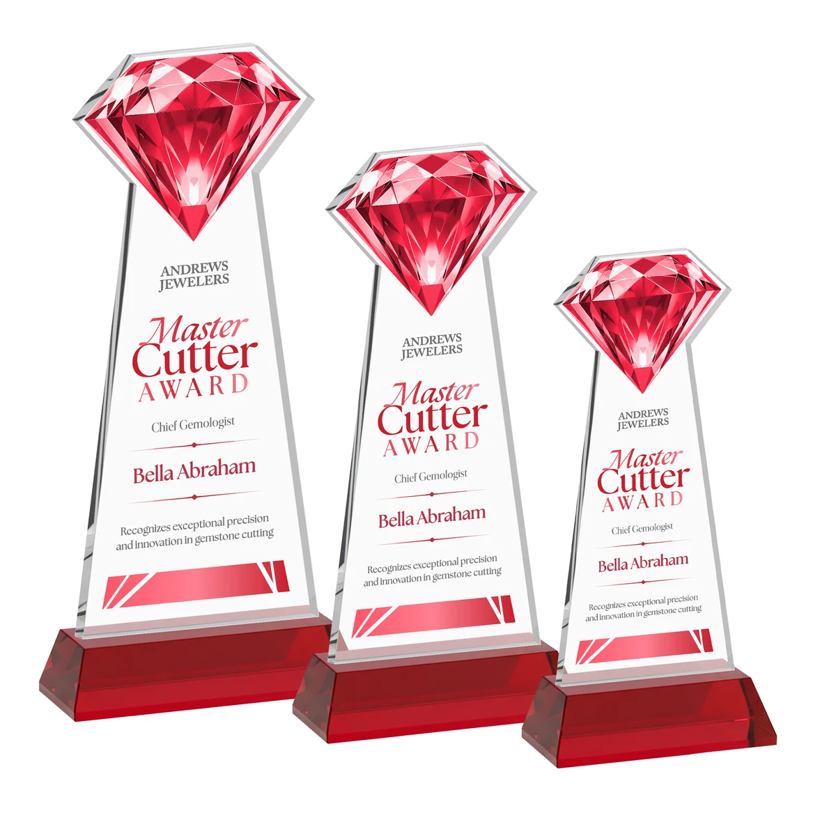 Gemstone VividPrint™ Award on Hartford Base - Red 1