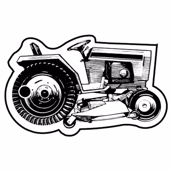 Tractor Mower 4 Key Tag - Spot Color
