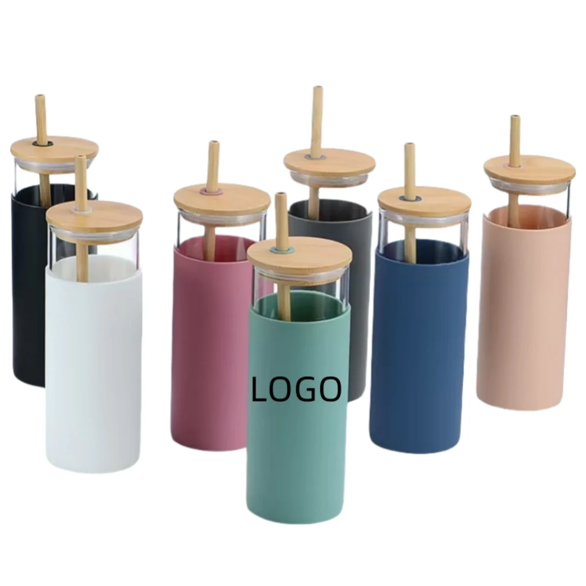 Reusable Glass Tumbler with Lid and Straw 1