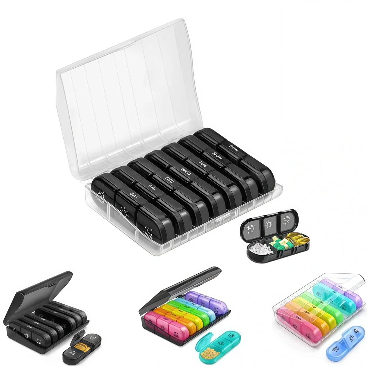 Portable 7-Day Pill Box, medical promotional item with logo imprint 1