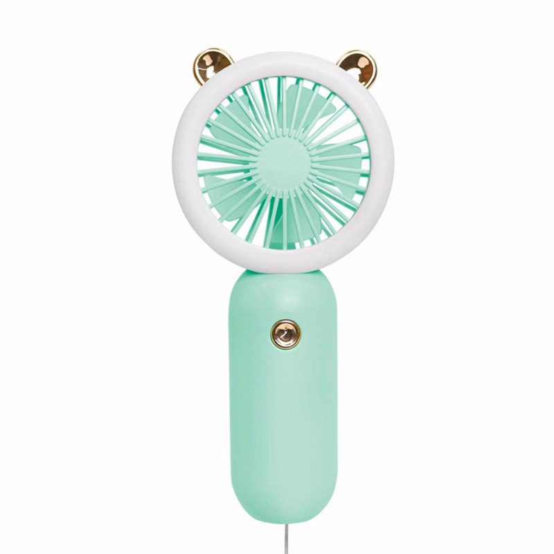 Portable USB Rechargeable Handheld Fan W/ LED Light