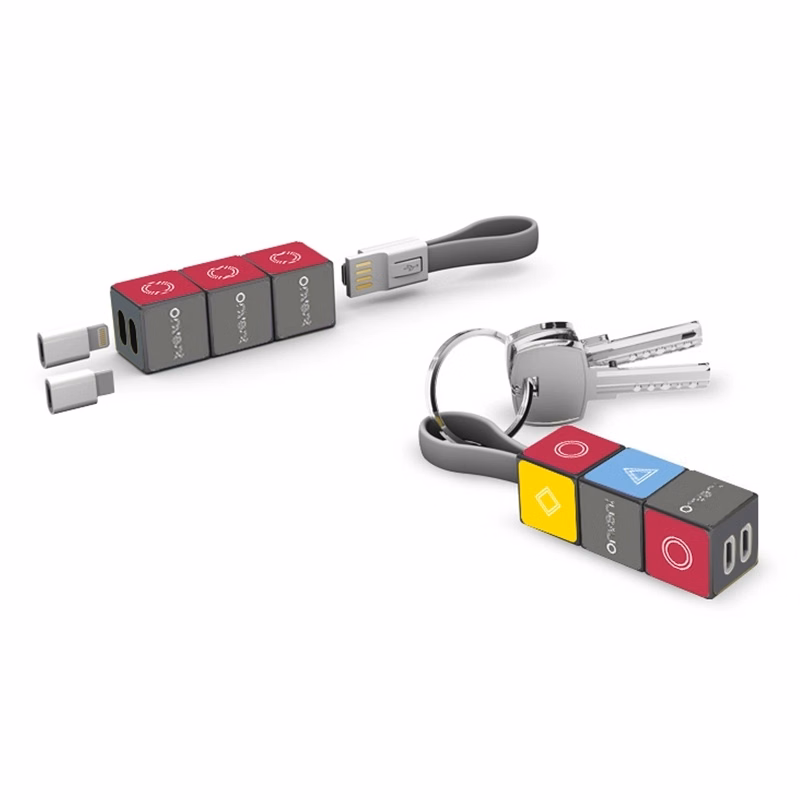 Cube Data Cable Keychain