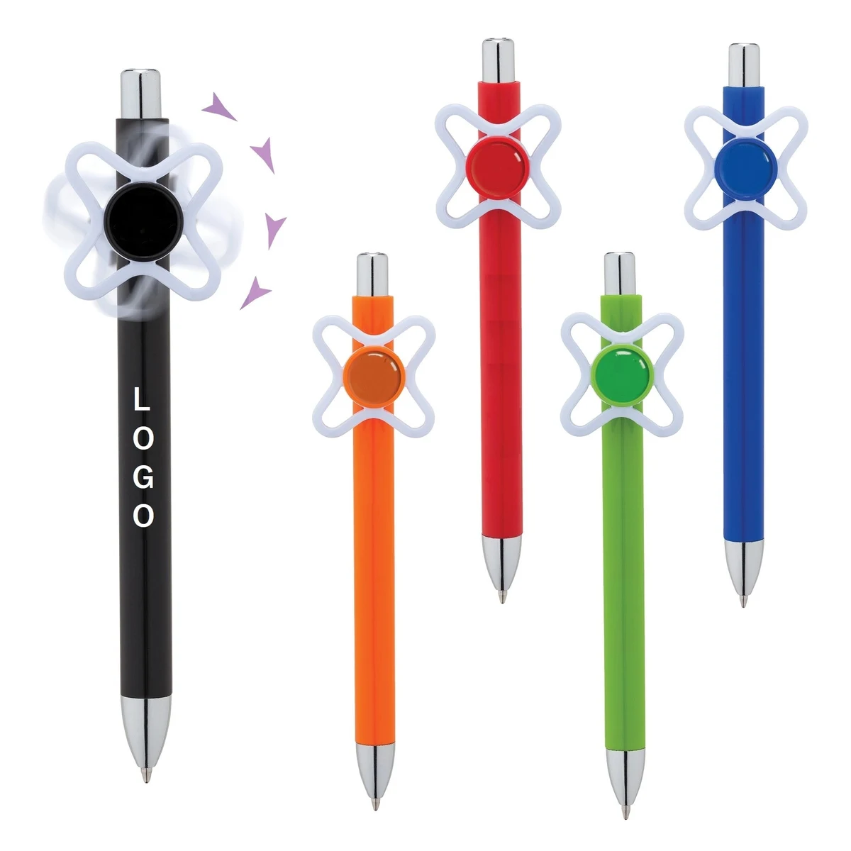 Pinwheel Spinner Clip Pen 1