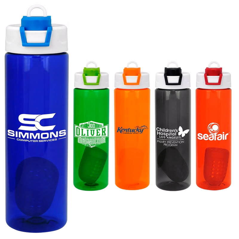 Two Tone Pop Up 24 oz. Colorful Bottle with Floating Infuser