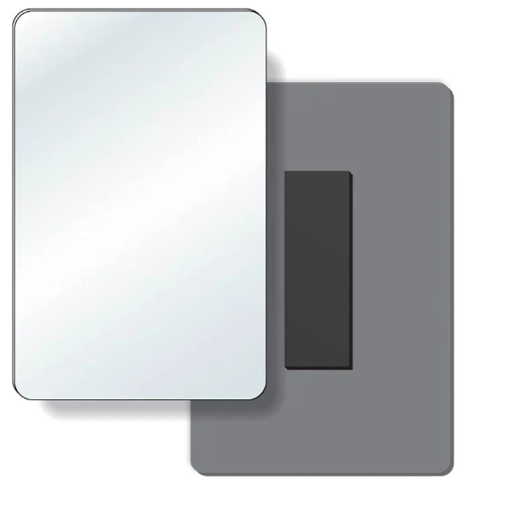 .040 Shatterproof Copolyester Plastic Mirror / with magnetic back (2.75" x 4.25"), Non-imprinted 1
