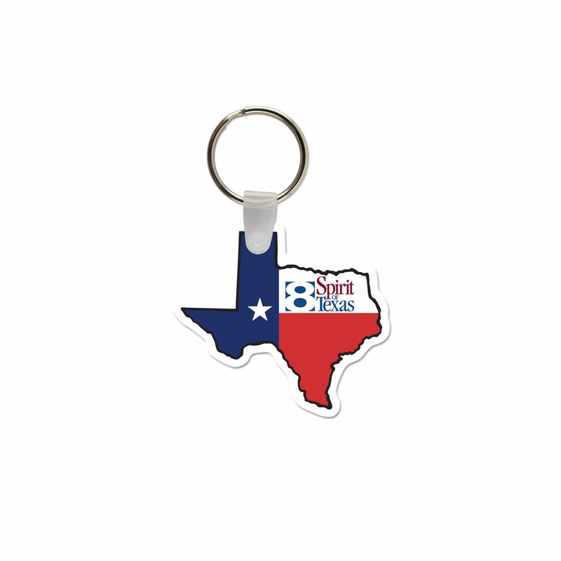 State Shaped USA Made Vinyl Keychain