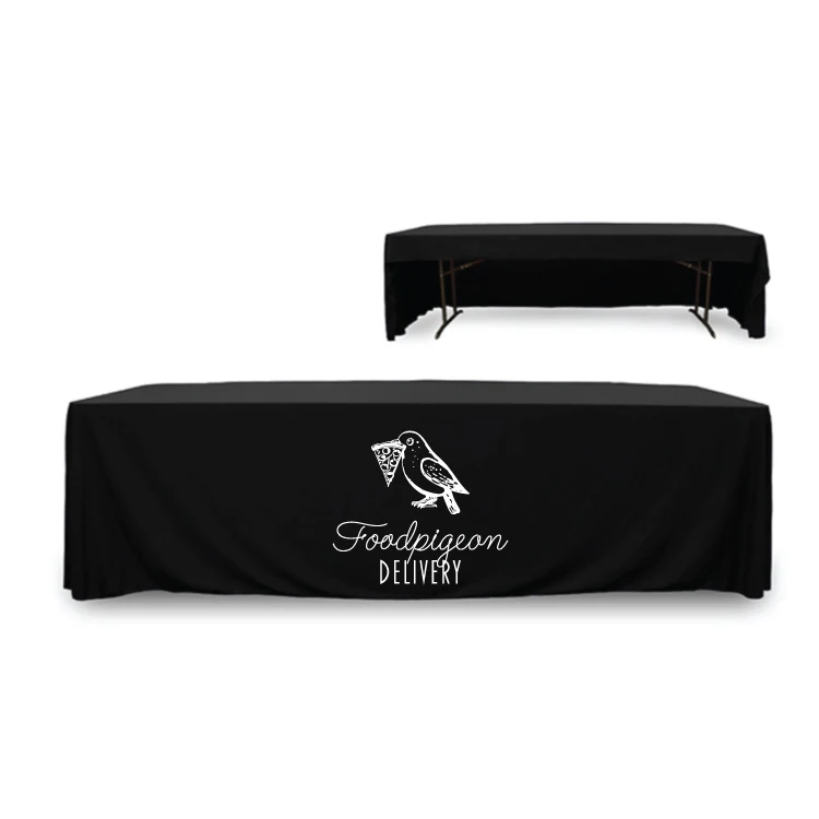 8 ft. 3 Sided PolyKnit™ Table Cover (WHITE LOGO ONLY) 1