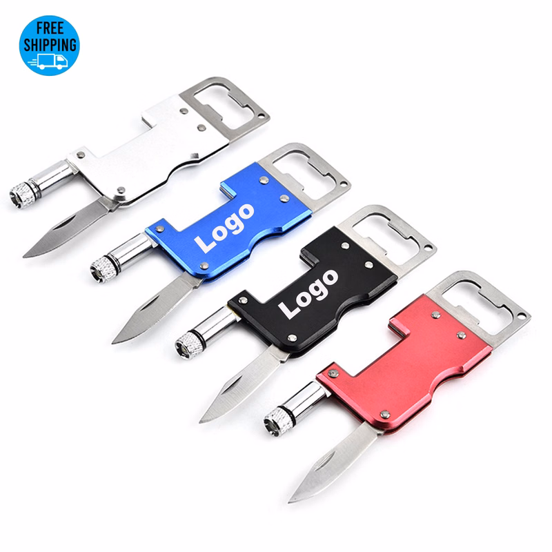 Multifunctional Metal LED Bottle Opener Key Chain