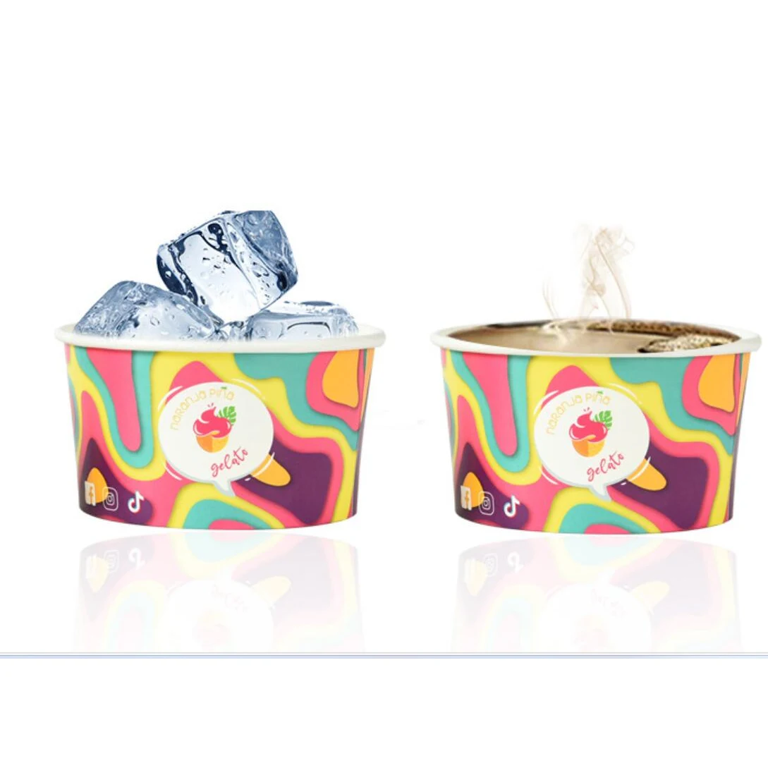 Paper Ice Cream Cups 5 oz Disposable Dessert Bowls 1