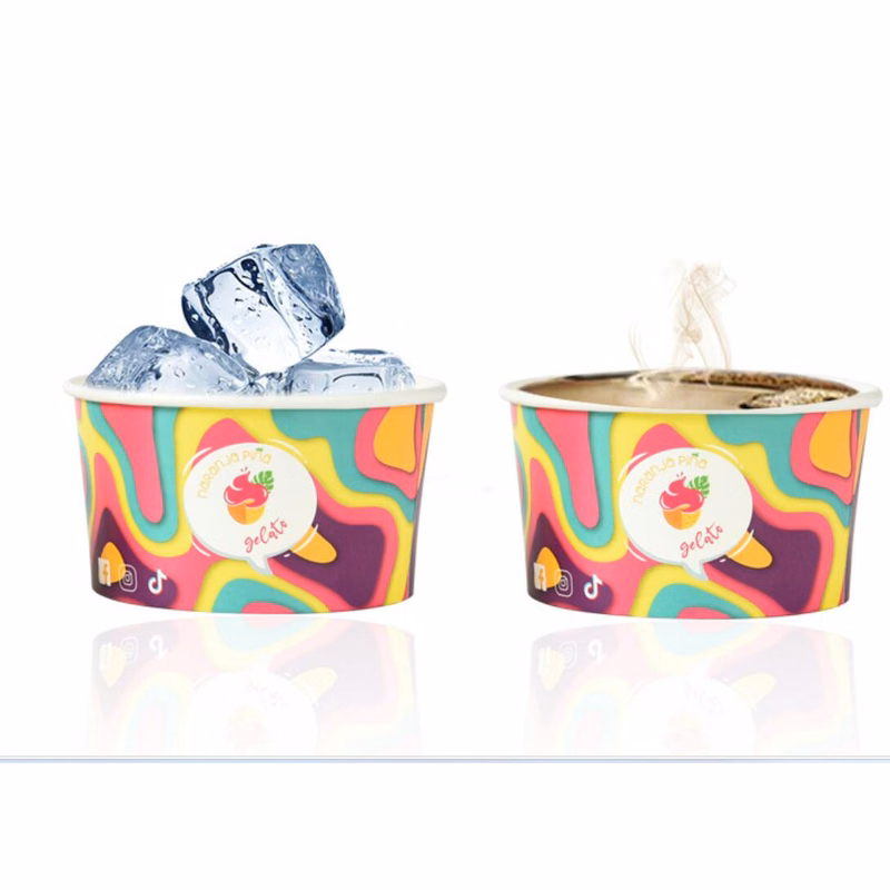 Paper Ice Cream Cups 5 oz Disposable Dessert Bowls