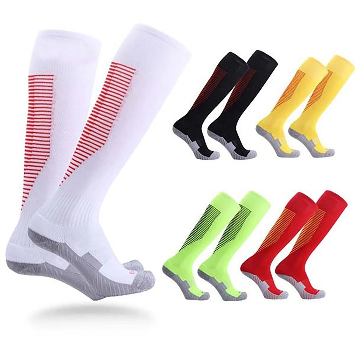 Stripe Knee High Athletic Crew Socks 1