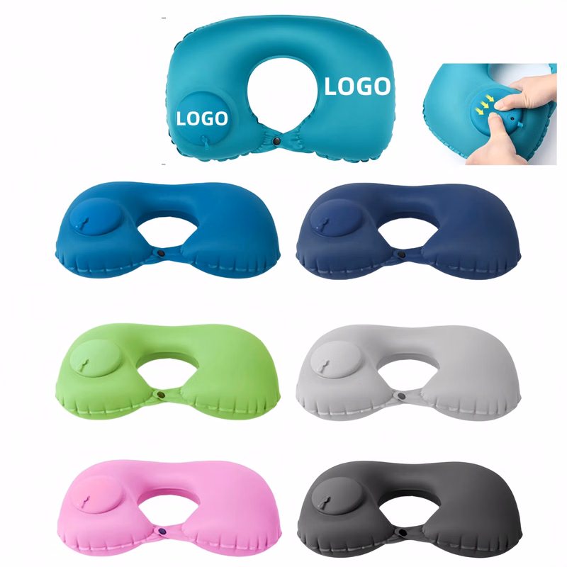Press Inflation U-Shaped Travel Neck Pillow