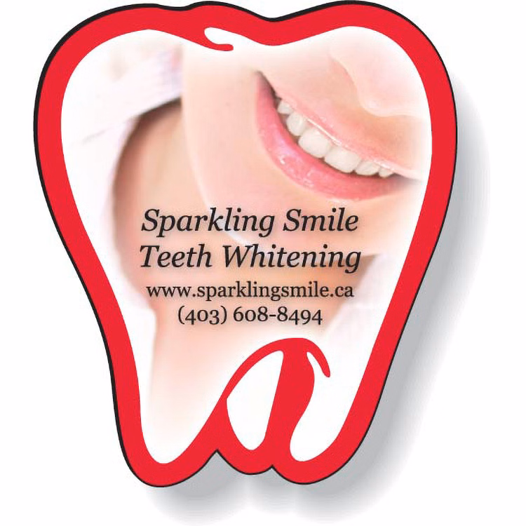 Stock Tooth Magnet .020 (1.875"x2.12") Full Colour Imprint White Vinyl Topcoat