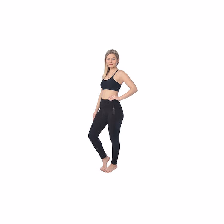 Women's High Waist Performance Sport Leggings - Black Small Zip Pocket