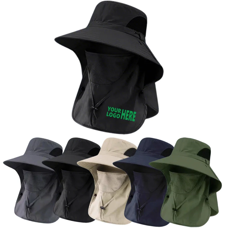 MOQ 10Pcs Outdoor UV Protection Hat With Neck Flap 1