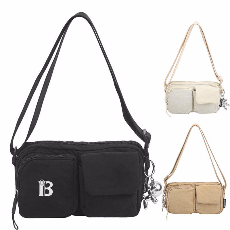 Lightweight Nylon Water-Resistant Crossbody Sling Bag