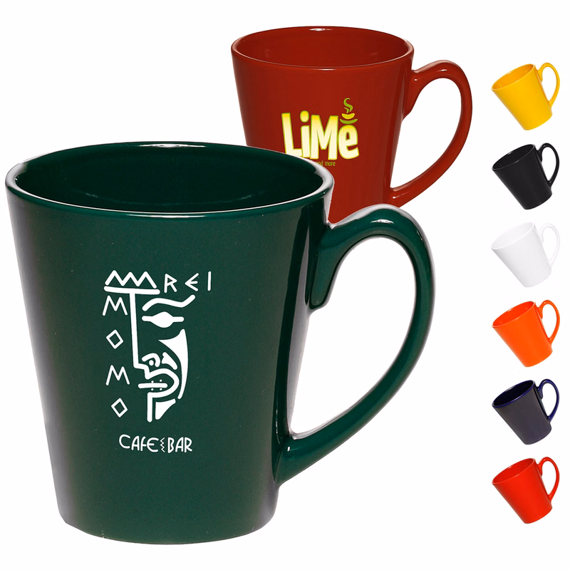 12 oz. Ceramic Coffee Mug, Latte Mugs