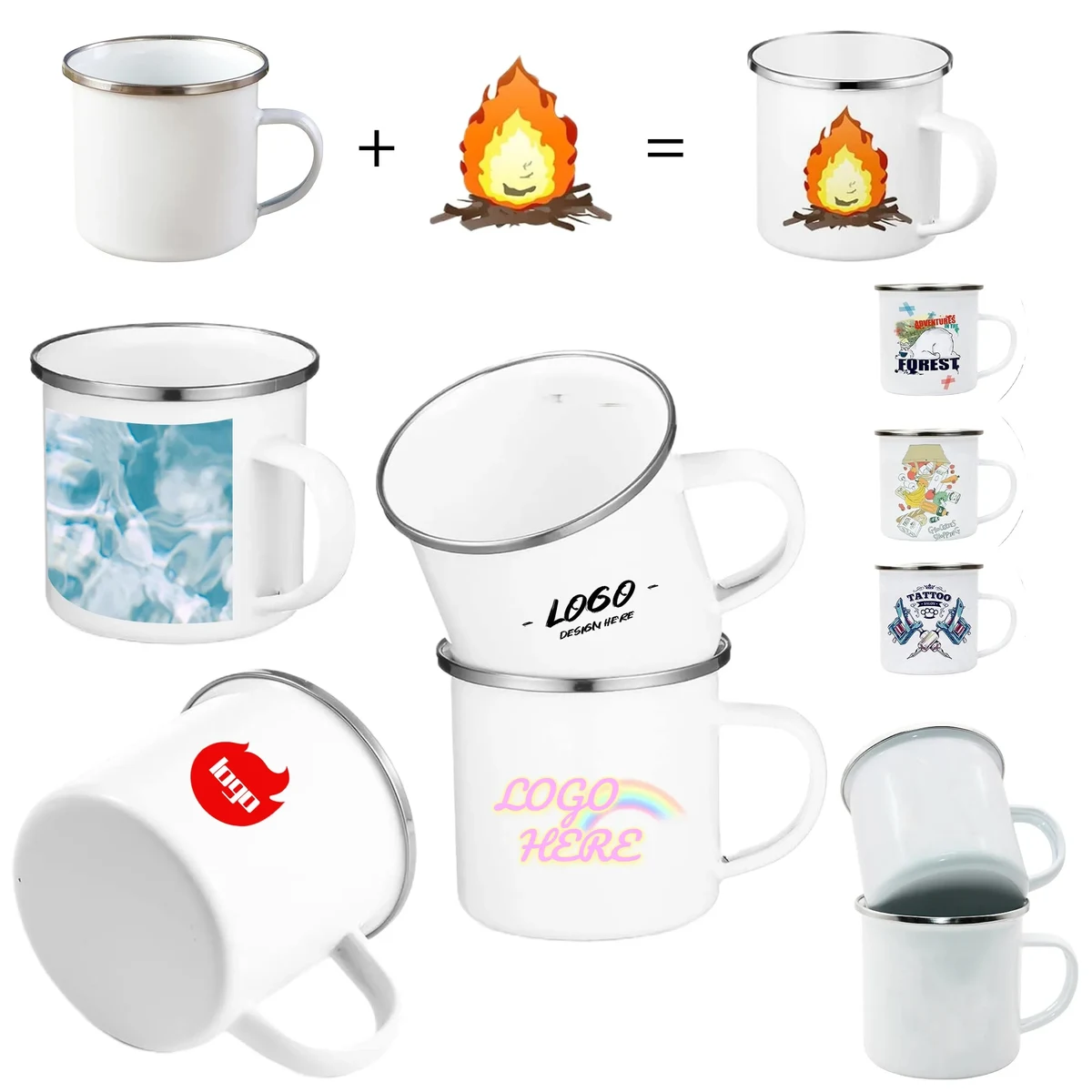12 oz. Enamel-Made Outdoor Mug Full Color Sublimation MOQ50 1