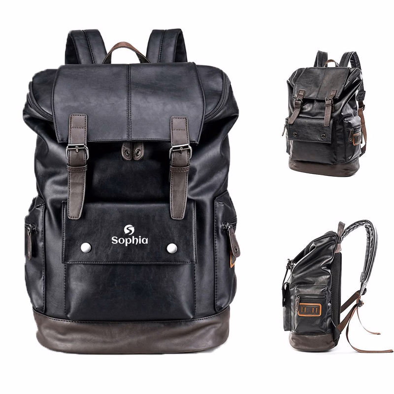 Vintage PU Leather Backpack for Men