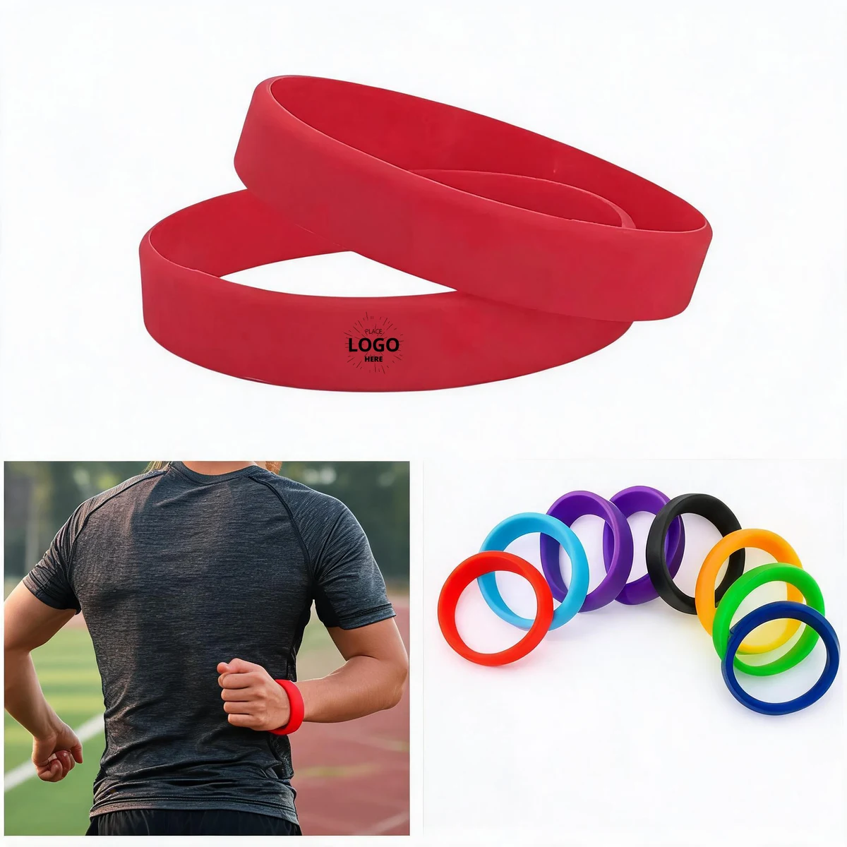 Logo Print Wristbands 1