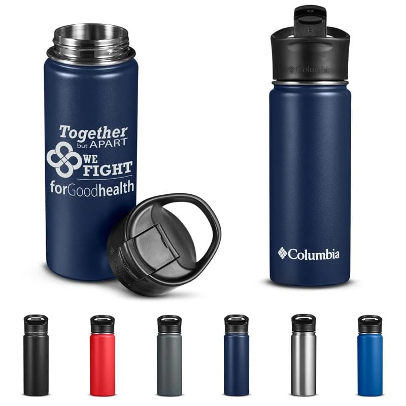 Columbia 18 oz. Double-Wall Vacuum Bottle with Sip-Thru Top, custom water bottle with logo imprint 1