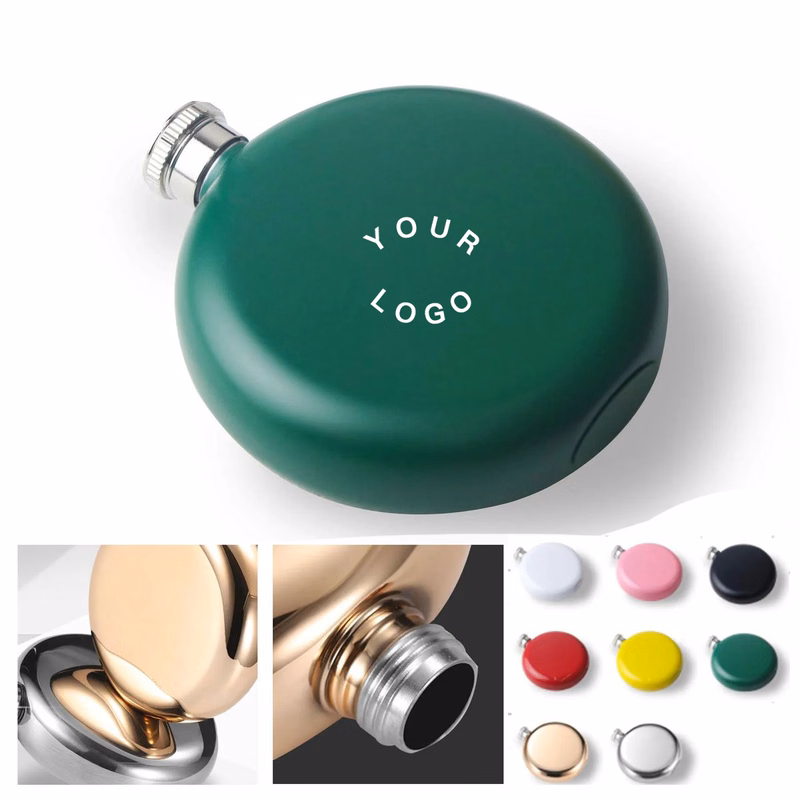 Compact Round Flask 5oz for Travel or Hiking
