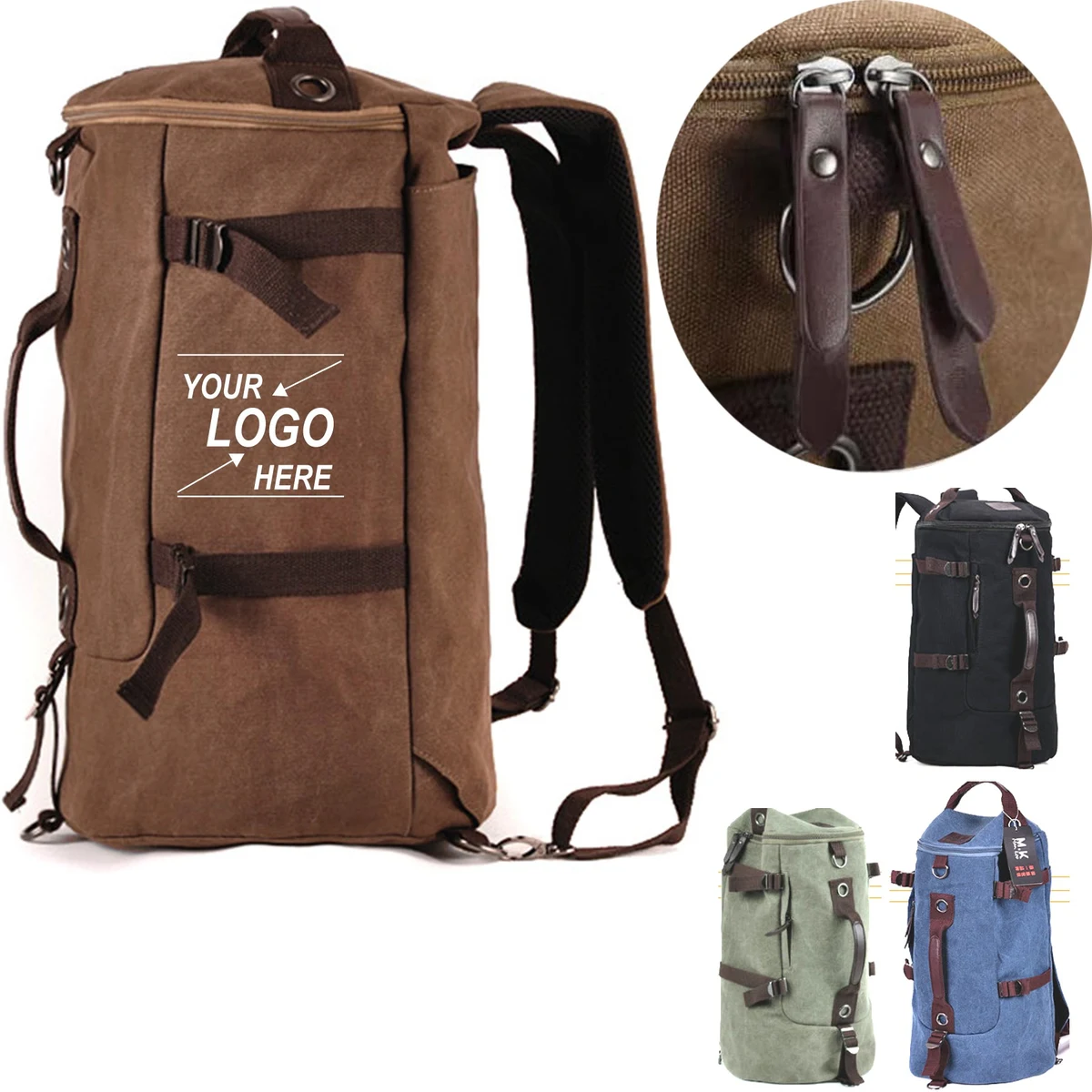 Men's Canvas Backpack for Hiking and Laptop 1