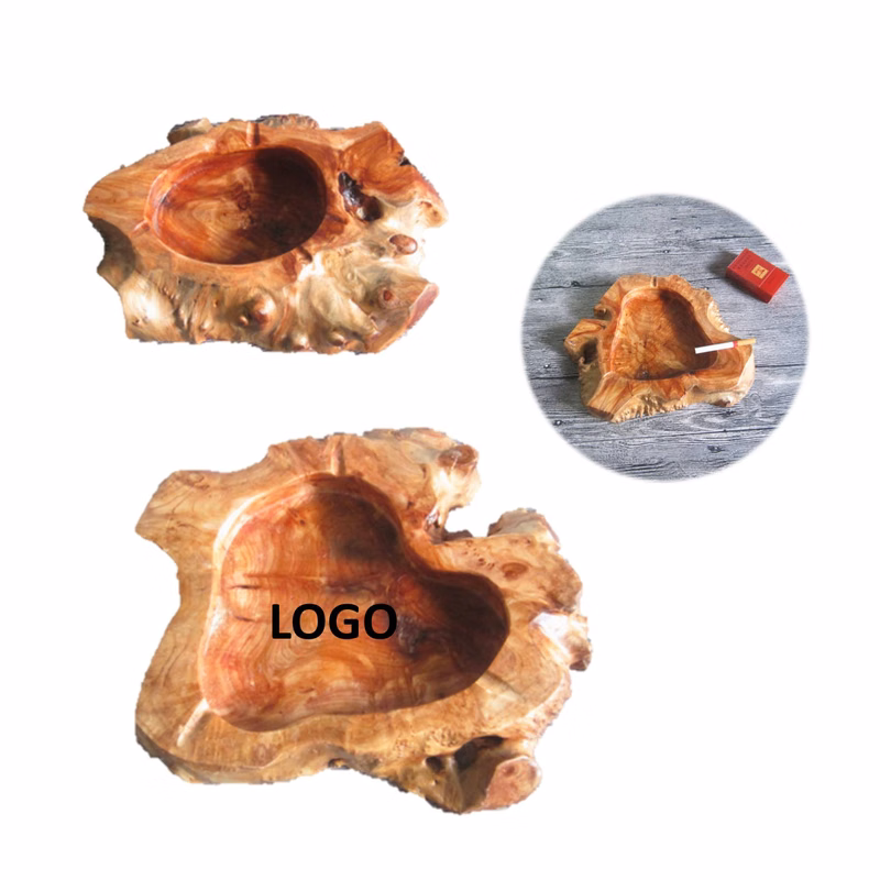 Irregular Shaped Wooden Ashtray