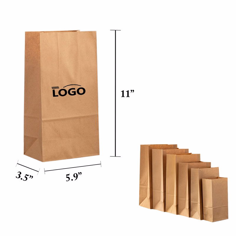Kraft Paper Bread Bags Disposable Packaging