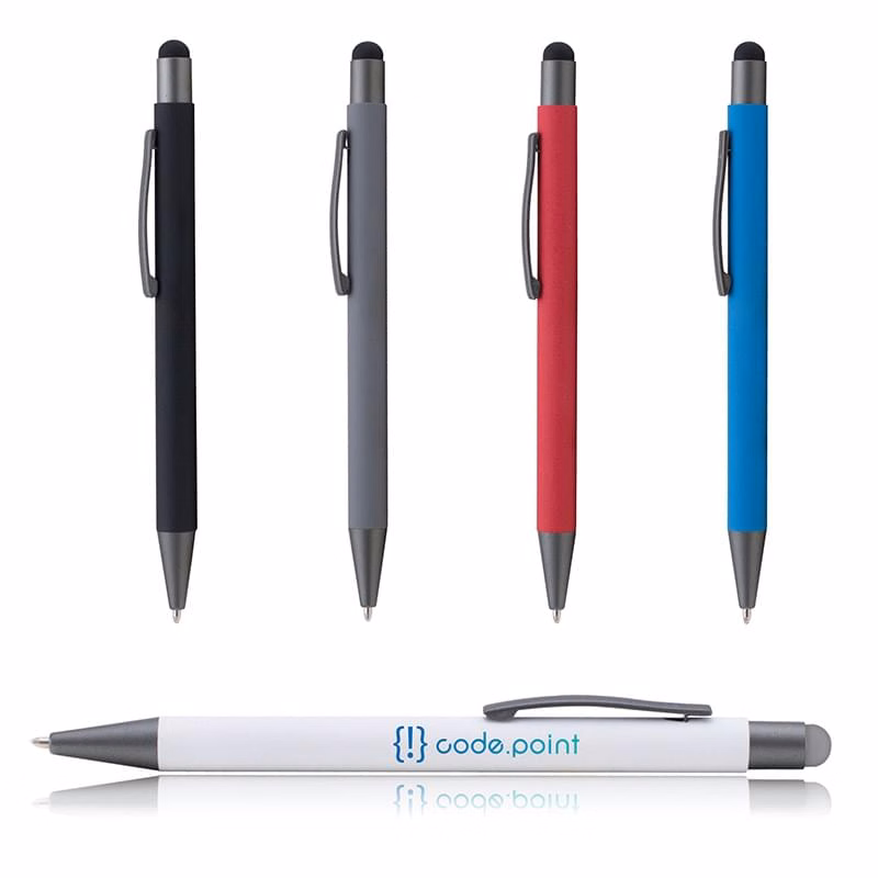 Bold Softy w/Stylus - Laser Engraved - Metal Pen