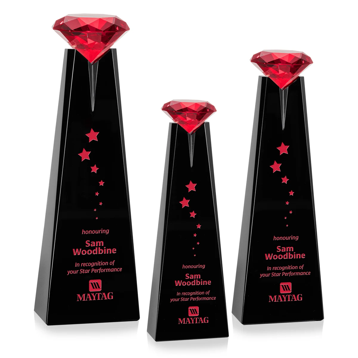 Alicia Gemstone Award - Black/Ruby 1