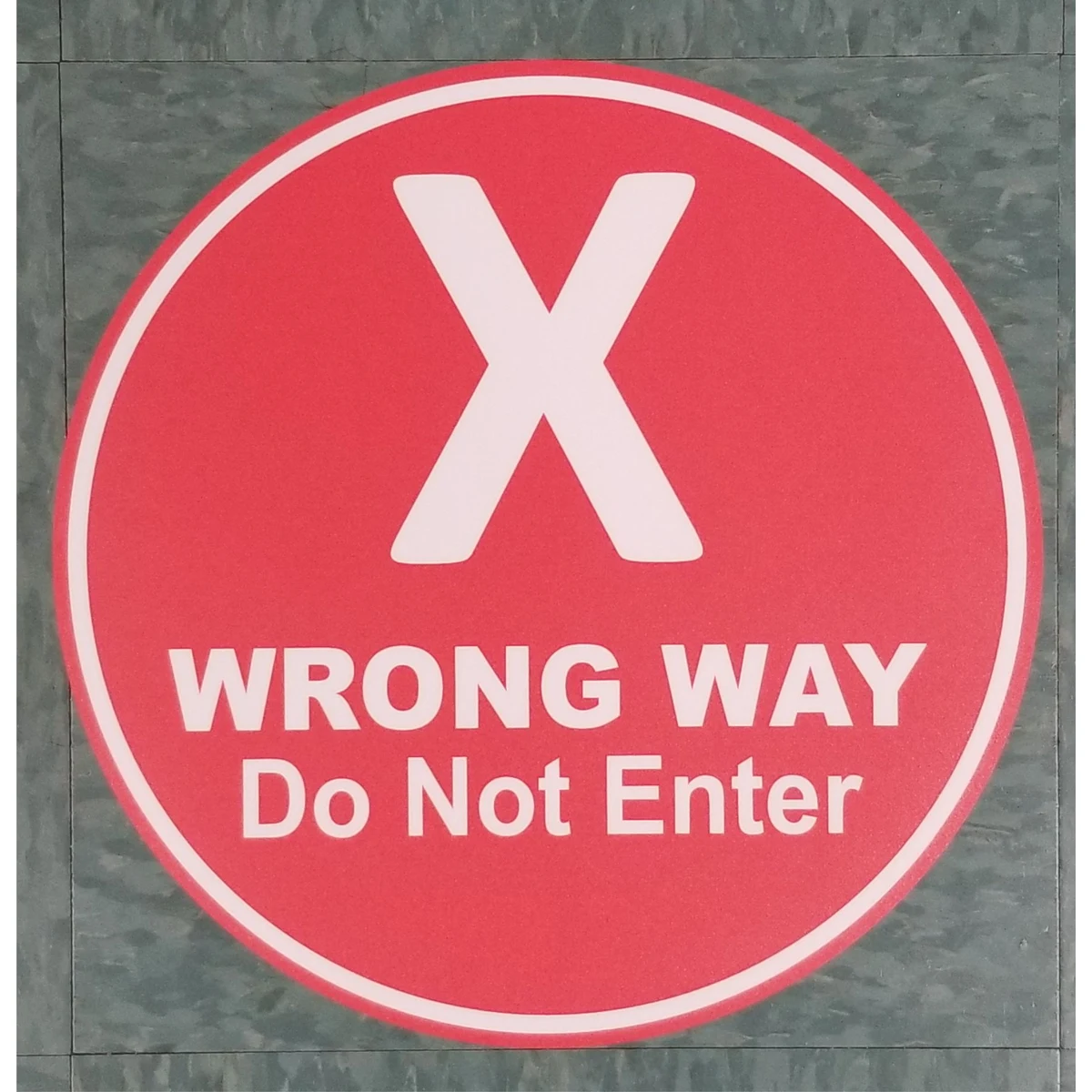 12" - Wrong Way Floor Decal 1