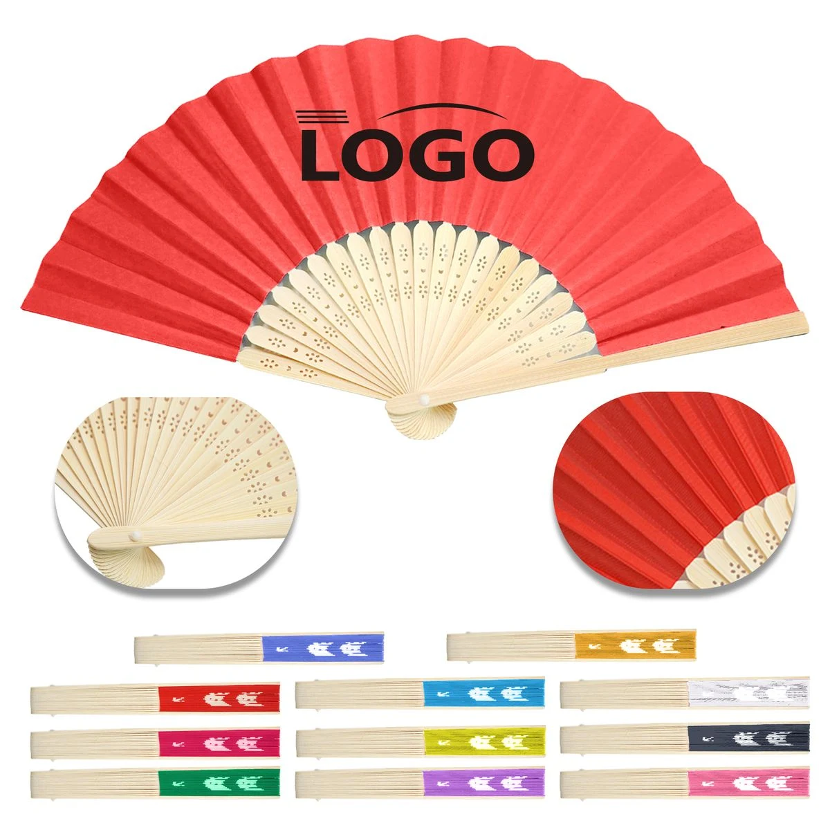 Wooden Folding Fan Fabric Panel 1