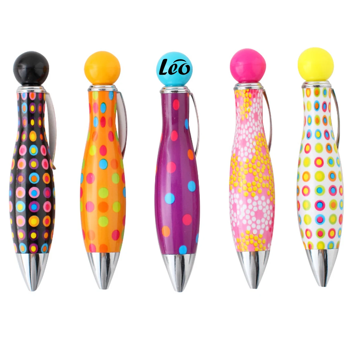 Ballpoint pen w/ six flower film short bowling balls 1