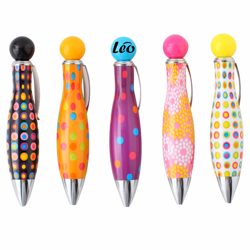 Ballpoint pen w/ six flower film short bowling balls